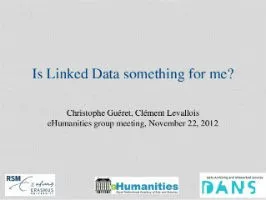 Linked data: is it for me? New Trends in eHumanities